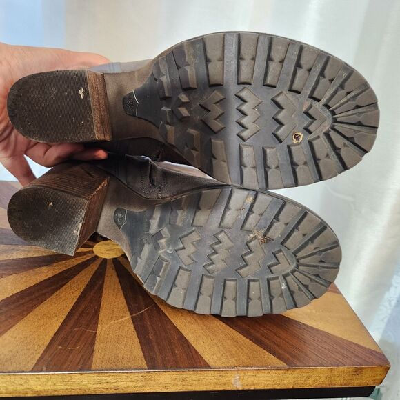 Sam Edelman Size 9.5 M Gray Suede Boots Franklin Distressed Heeled Ankle Bootie - Picture 11 of 16